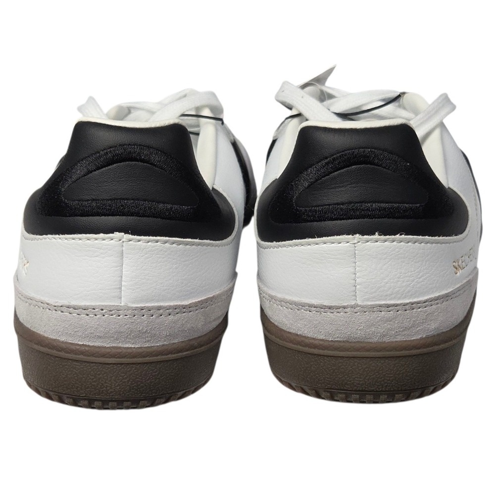 Skechers Hotshot Pyke Sneakers Men 13 White Black Shoes Court Memory Foam NEW - Picture 7 of 9